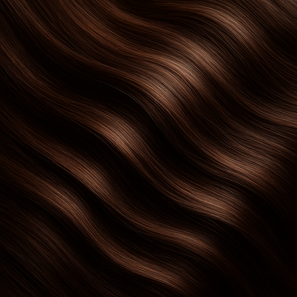 Close-up of smooth, healthy hair strands flowing freely with natural shine, soft lighting, clean and professional beauty photography