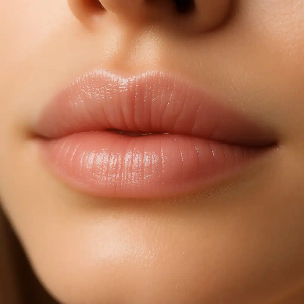 Close-up of healthy and moisturized lips with smooth texture, natural lighting, soft focus, care and wellness concept